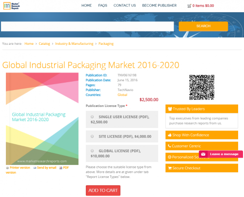 Global Industrial Packaging Market 2016 - 2020'
