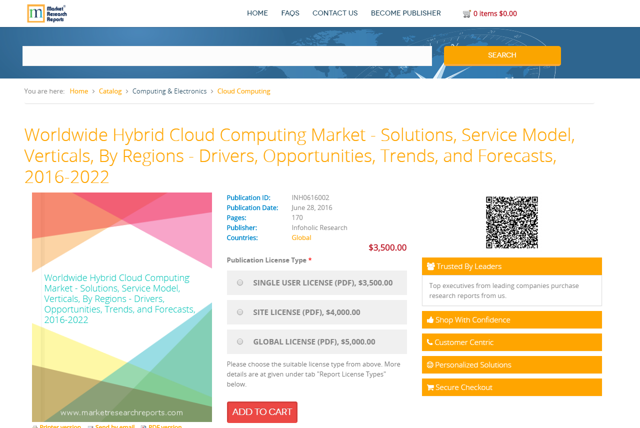 Worldwide Hybrid Cloud Computing Market 2016 - 2022