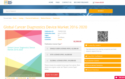 Global Cancer Diagnostics Device Market 2016 - 2020'
