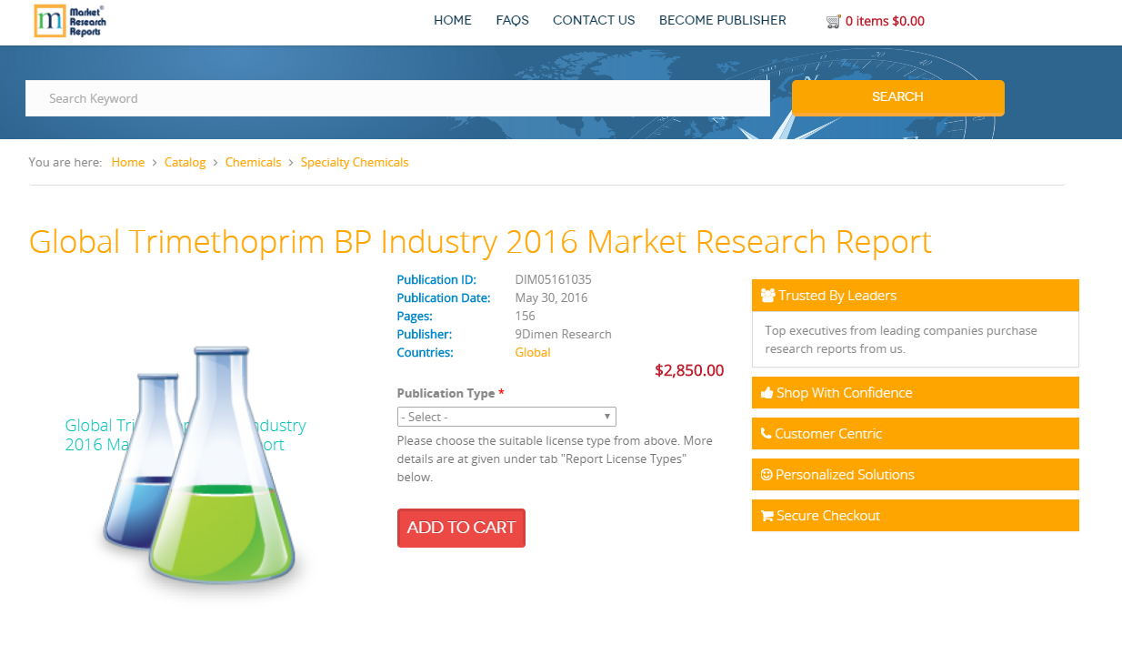 Global Trimethoprim BP Industry 2016 Market Research Report