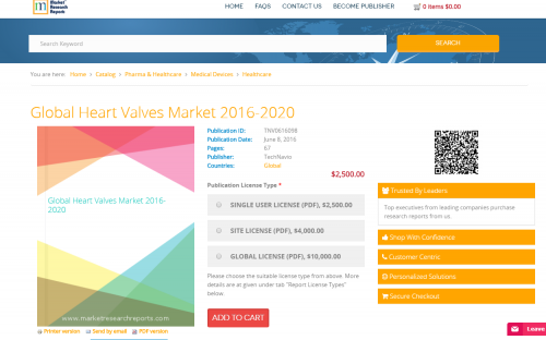 Global Heart Valves Market 2016 - 2020'