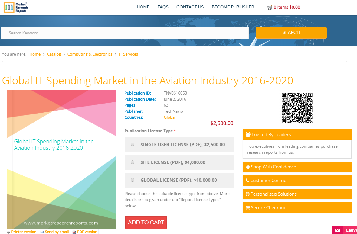 Global IT Spending Market in the Aviation Industry 2016-2020