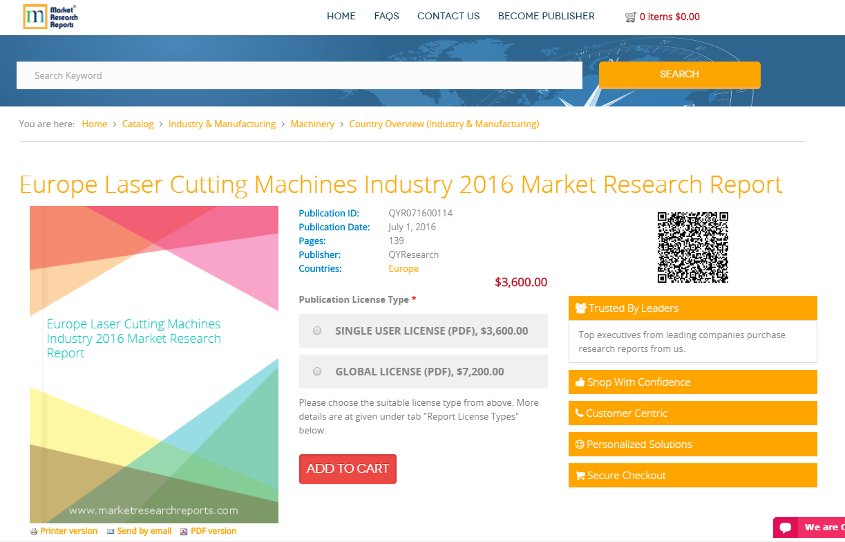 Europe Laser Cutting Machines Industry 2016