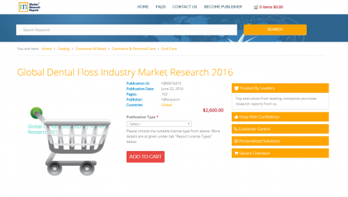 Global Dental Floss Industry Market Research 2016'