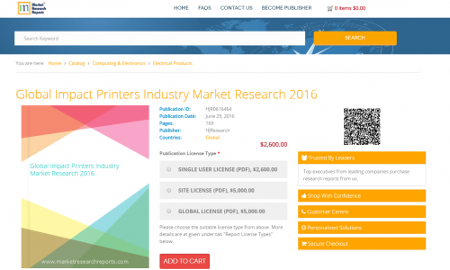 Global Impact Printers Industry Market Research 2016'