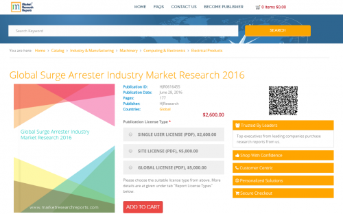 Global Surge Arrester Industry Market Research 2016'