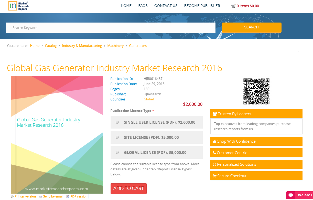 Global Gas Generator Industry Market Research 2016