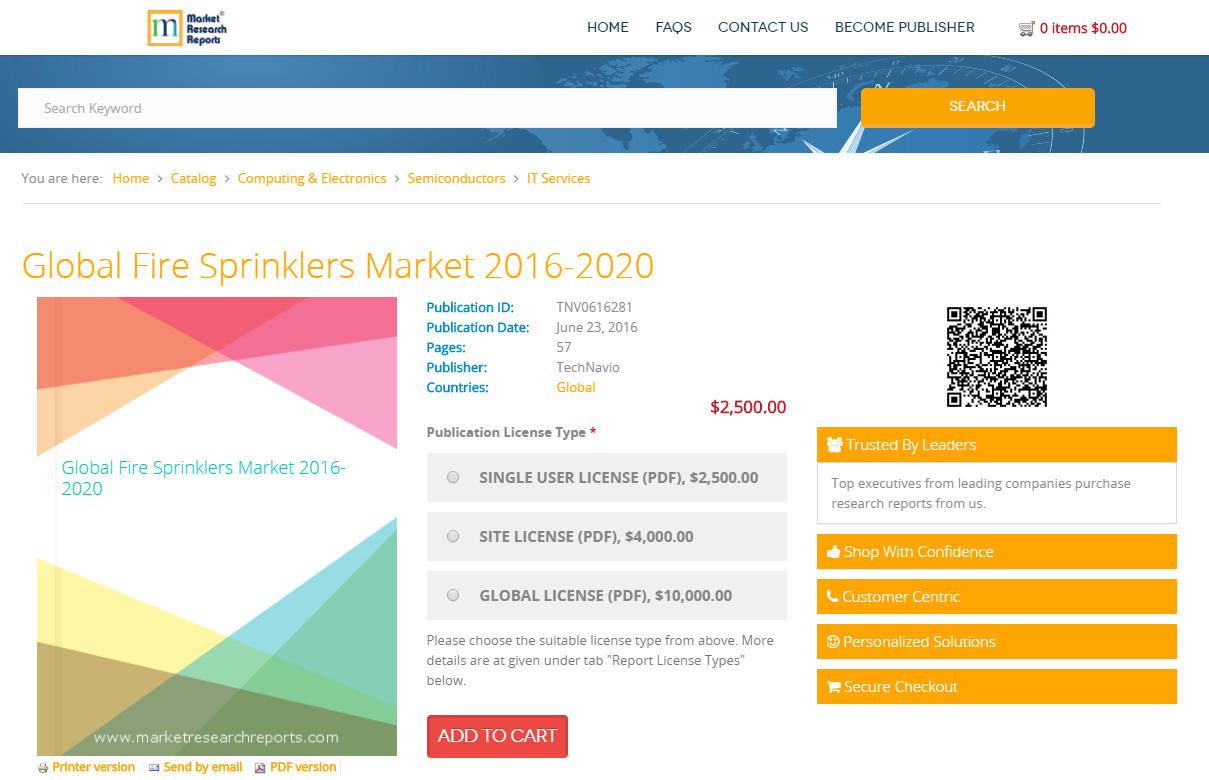 Global Fire Sprinklers Market 2016 - 2020