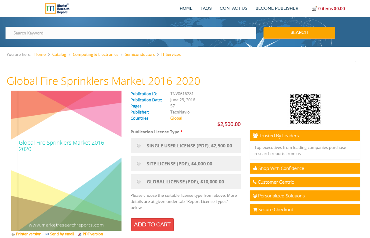 Global Fire Sprinklers Market 2016 - 2020'