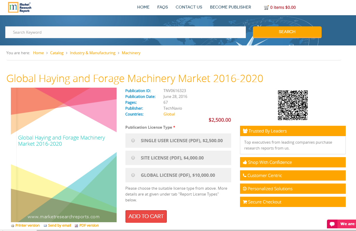 Global Haying and Forage Machinery Market 2016 - 2020'