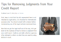 Company shows how to remove judgment from credit reports