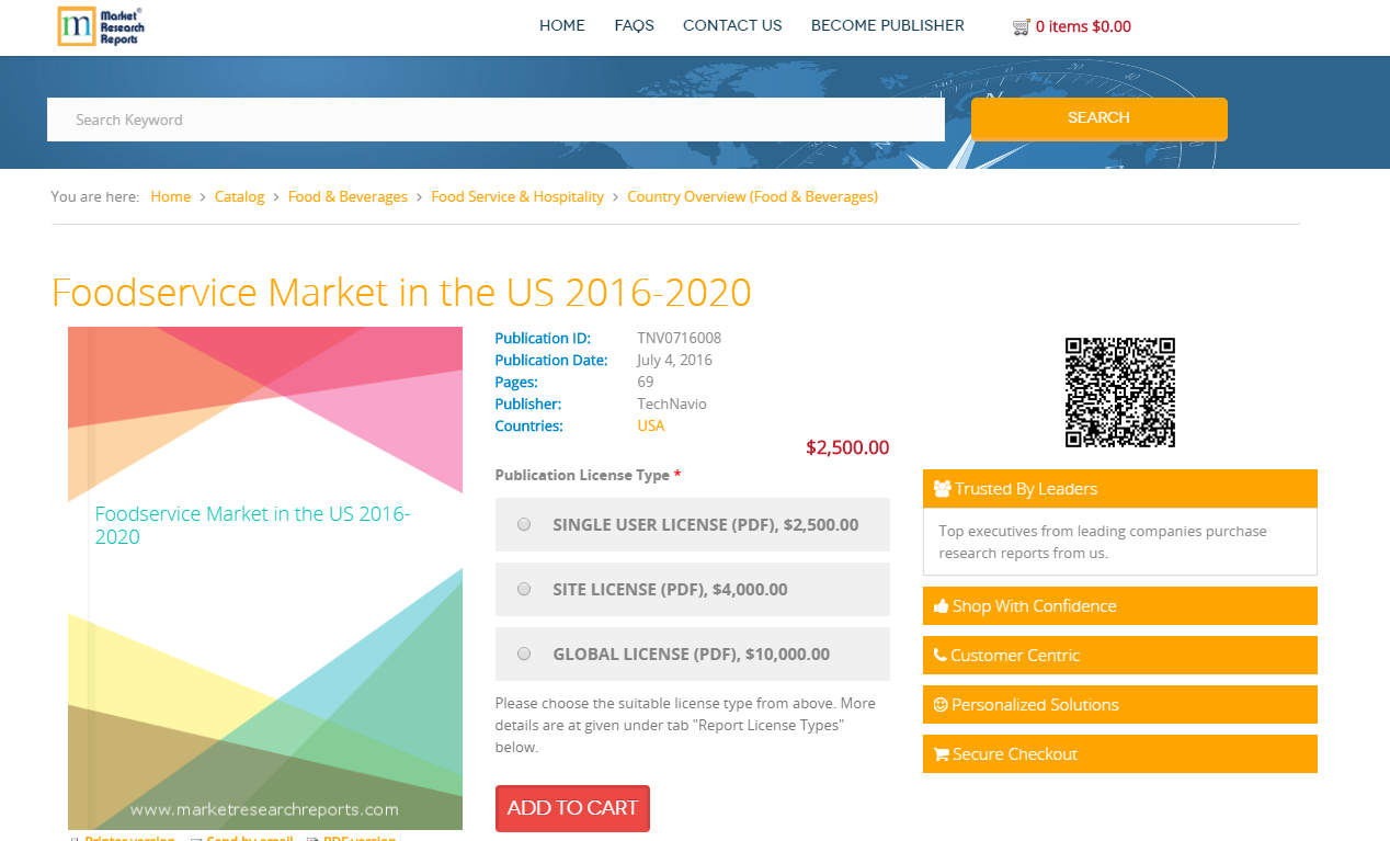 Food service Market in the US 2016-2020'