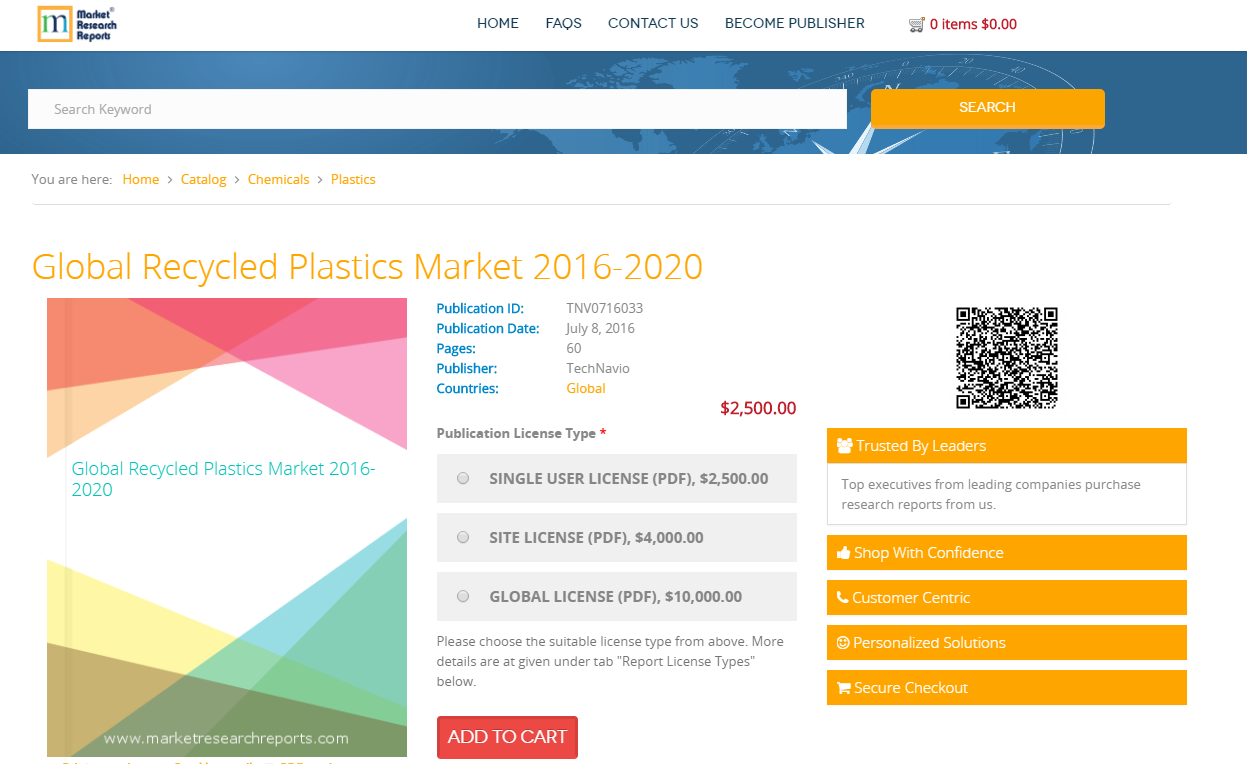 Global Recycled Plastics Market 2016-2020'