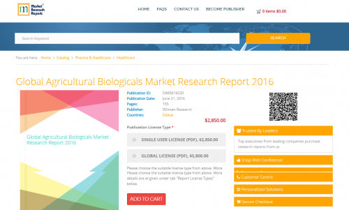 Global Agricultural Biologicals Market Research Report 2016'