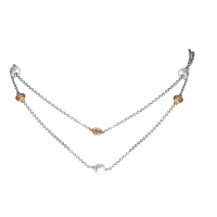 Multi-Tone Gold Pearl Necklace by Damiani