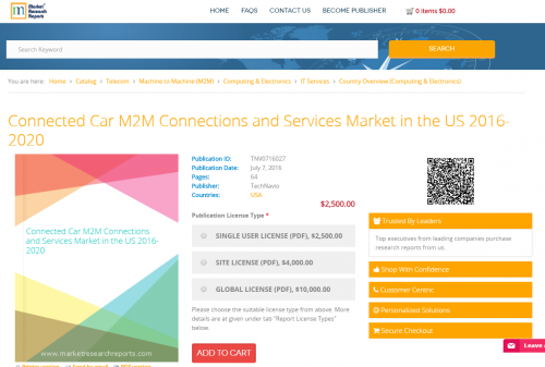 Connected Car M2M Connections and Services Market in the US'