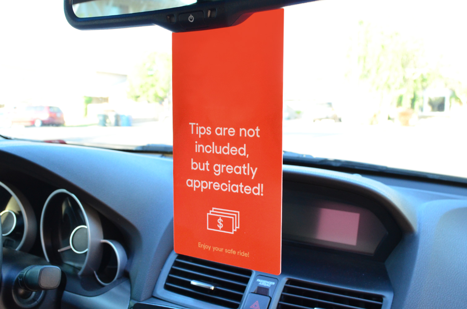 Rideshare Supplies hang signs.
