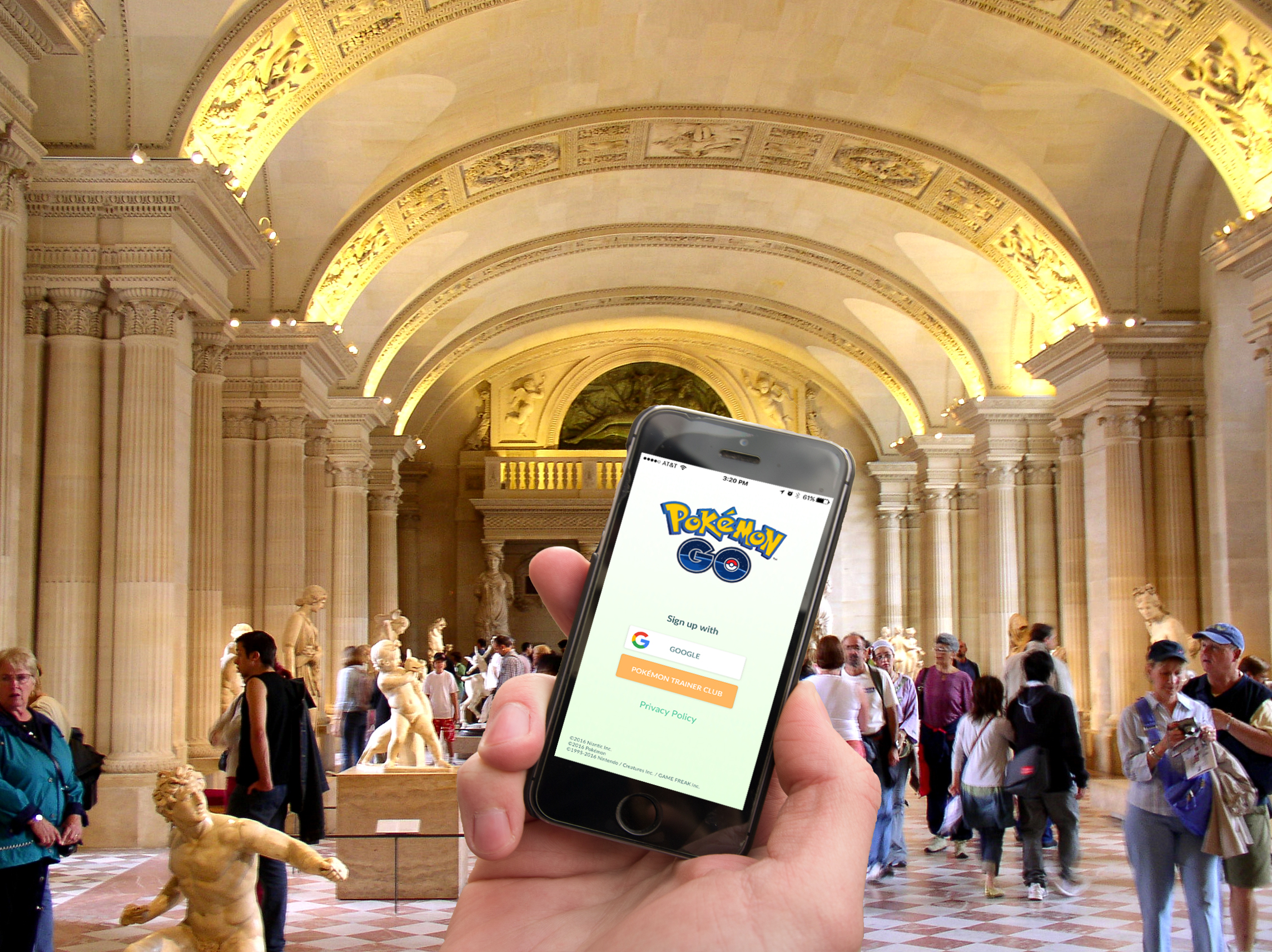 Pokémon Go in a museum'