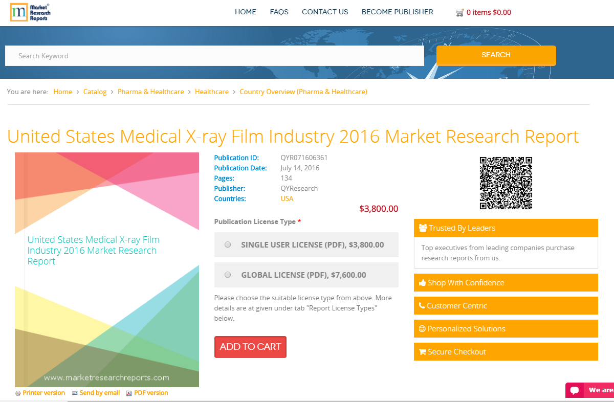 United States Medical X-ray Film Industry 2016'