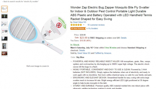 Wonder Zap Electric Fly Swatter'