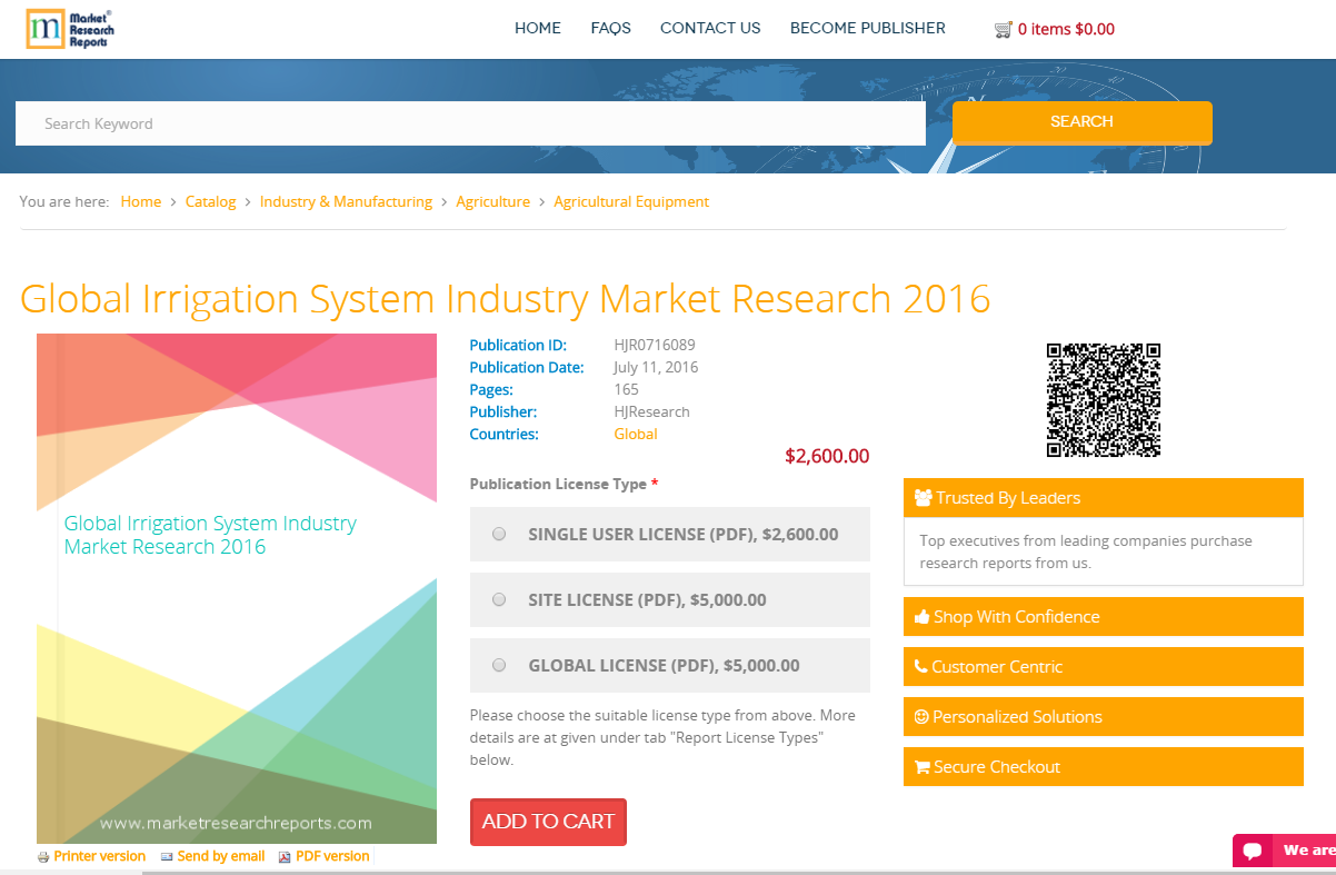 Global Irrigation System Industry Market Research 2016'