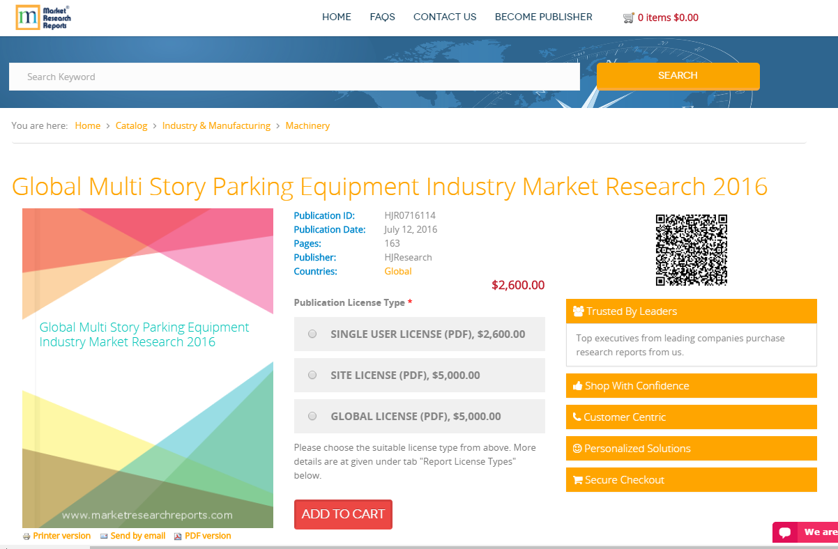 Global Multi Story Parking Equipment Industry Market Researc'