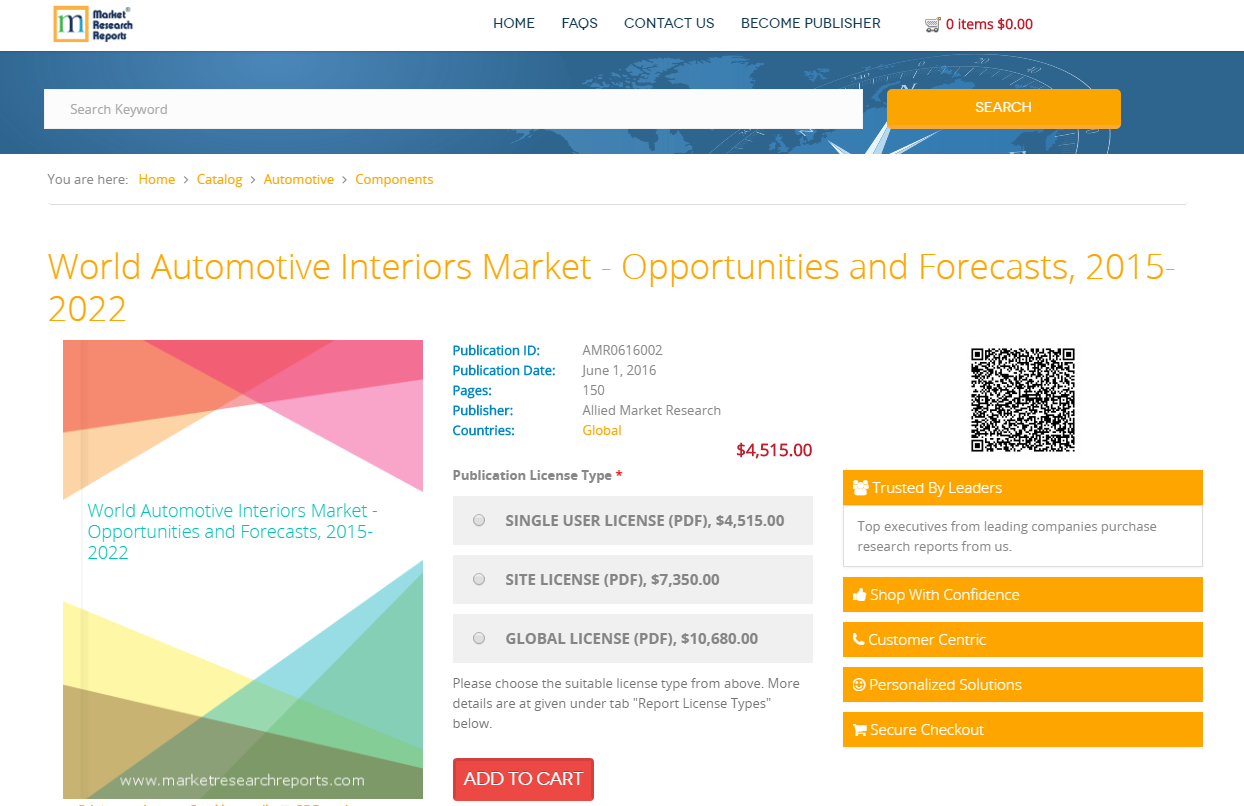 World Automotive Interiors Market - Opportunities and Foreca'