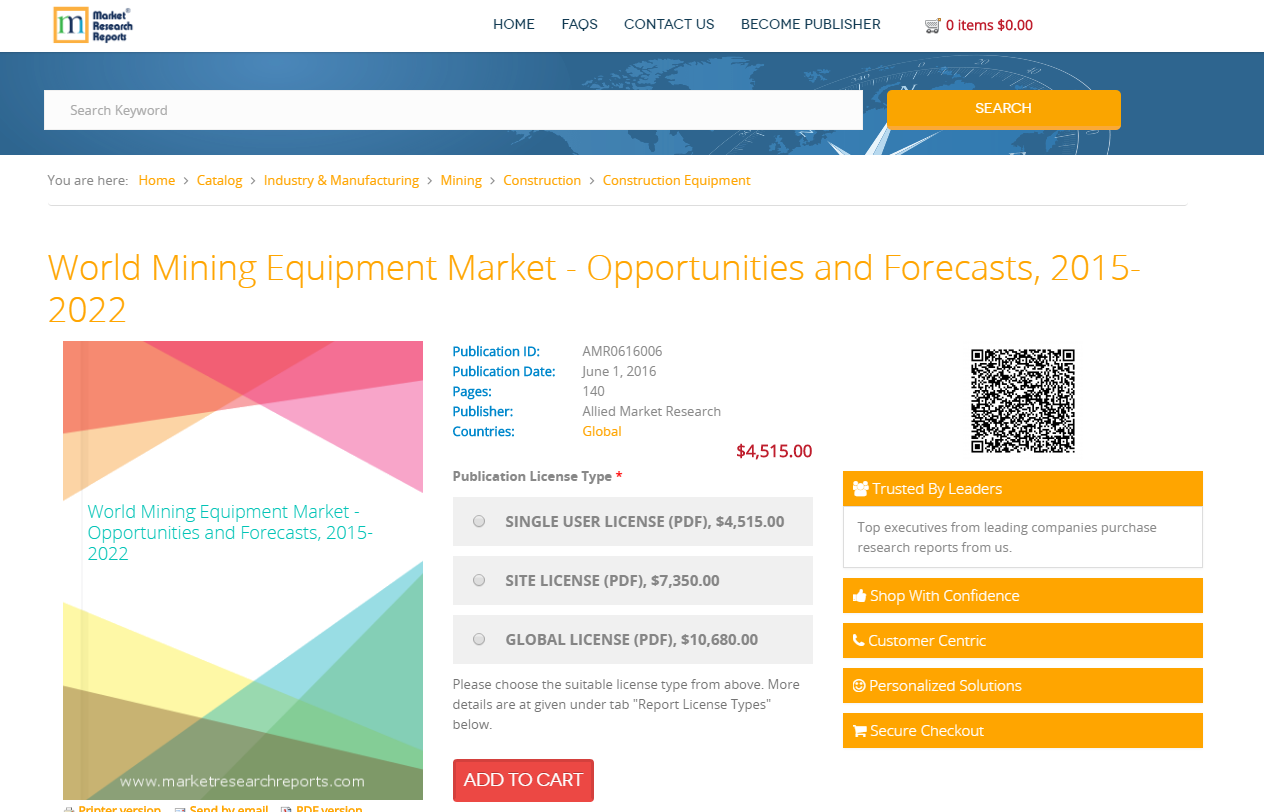 World Mining Equipment Market - Opportunities and Forecasts,