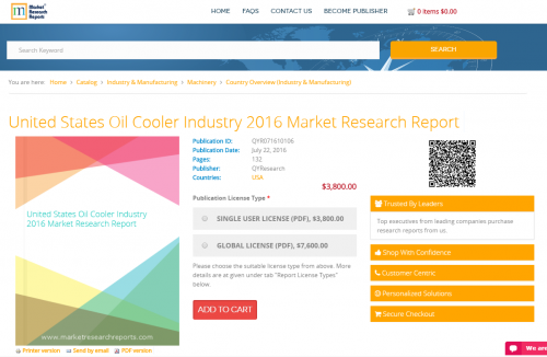 United States Oil Cooler Industry 2016'