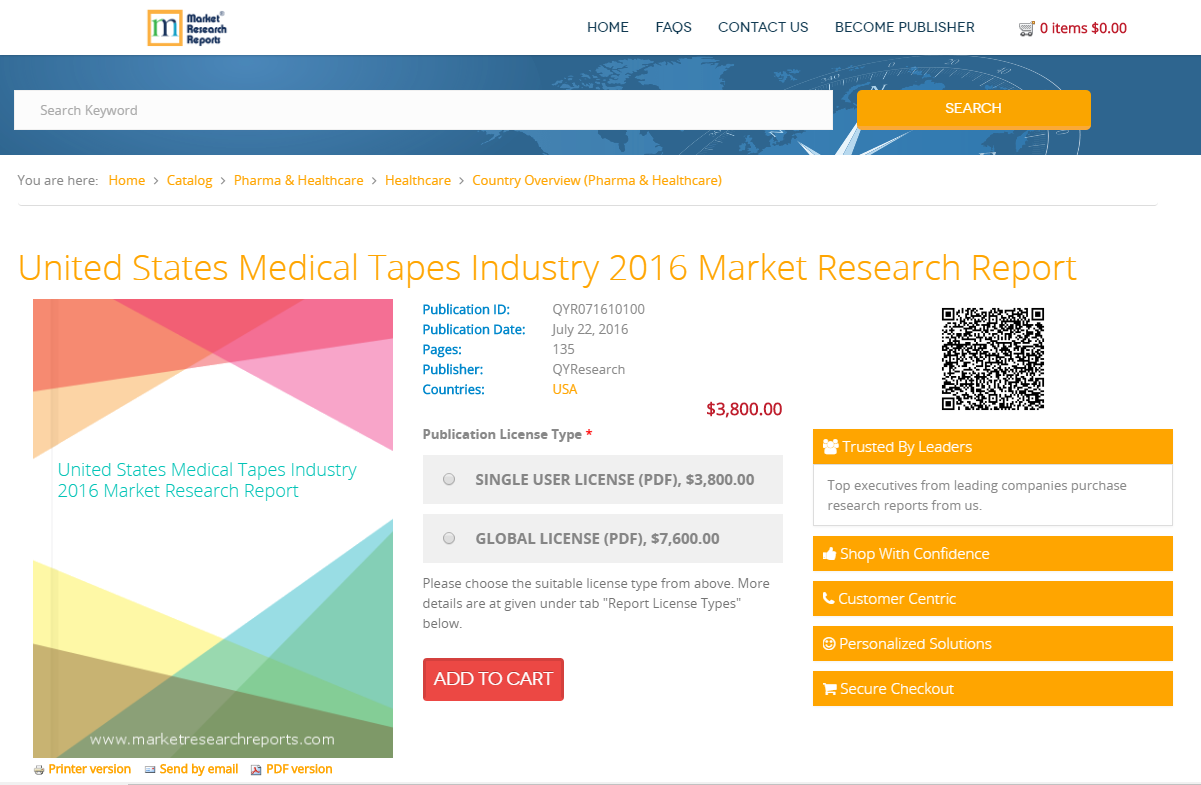 United States Medical Tapes Industry 2016
