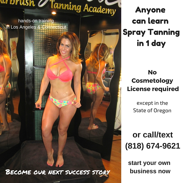 Learn spray tanning in 1 day or 1 weekend'