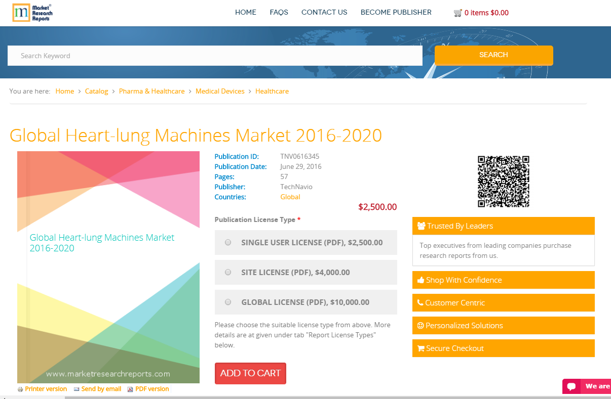 Global Heart-lung Machines Market 2016 - 2020