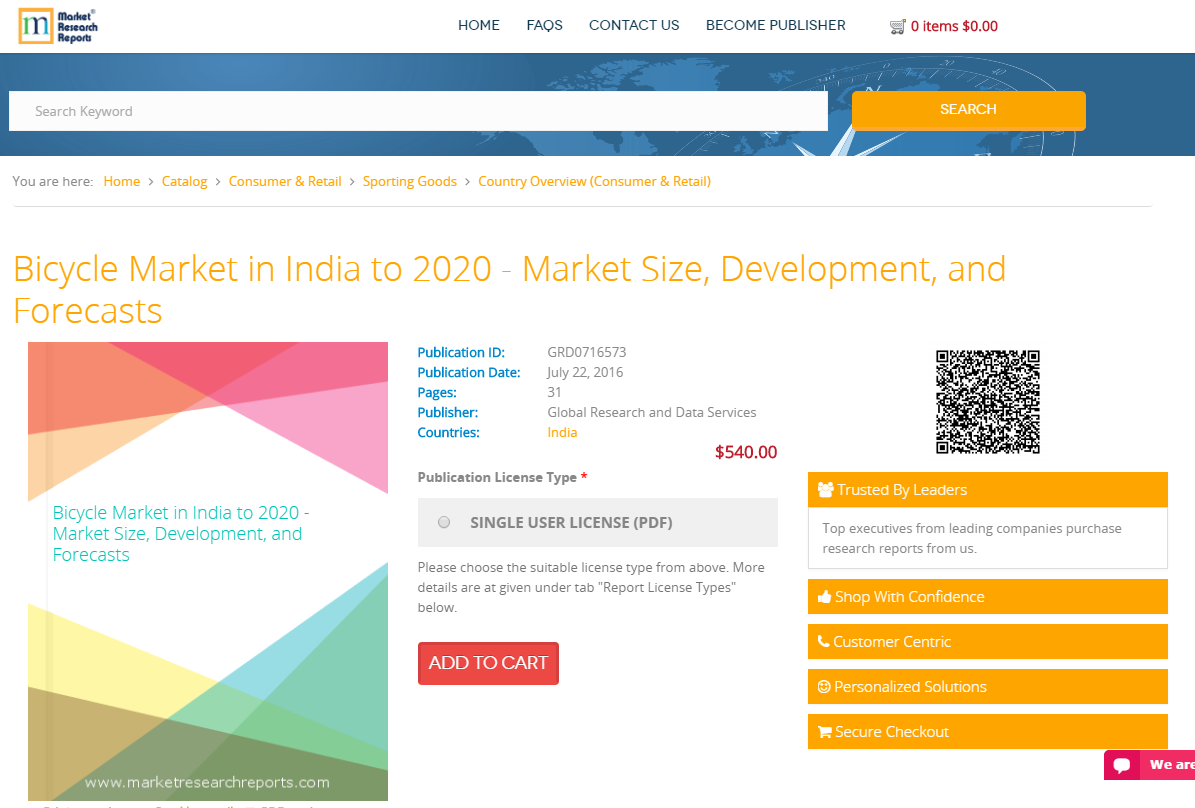 Bicycle Market in India to 2020 - Market Size, Development