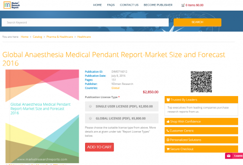Global Anaesthesia Medical Pendant Report-Market'