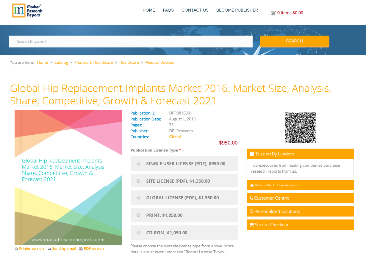Global Hip Replacement Implants Market 2016
