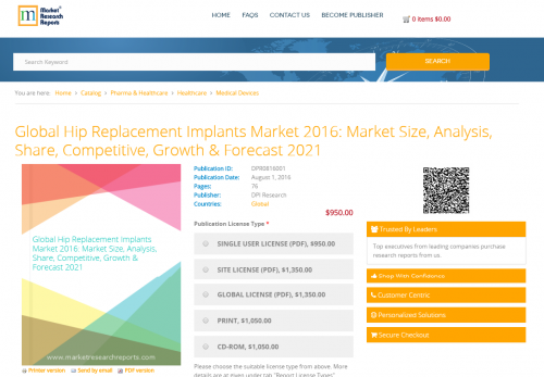 Global Hip Replacement Implants Market 2016'