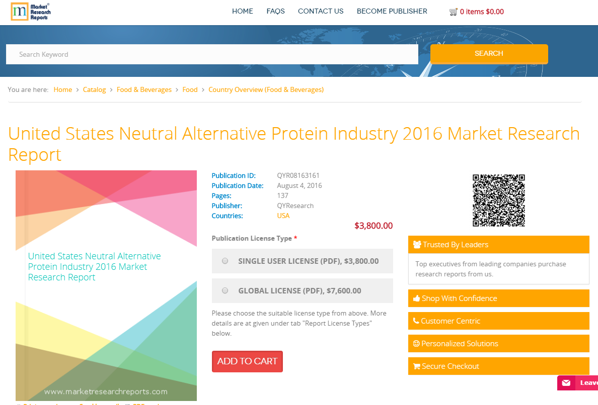 United States Neutral Alternative Protein Industry 2016