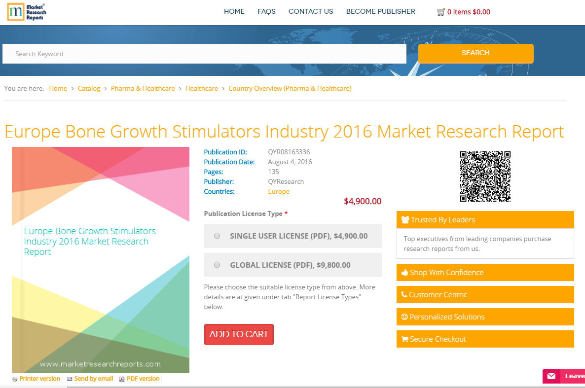 Europe Bone Growth Stimulators Industry 2016'