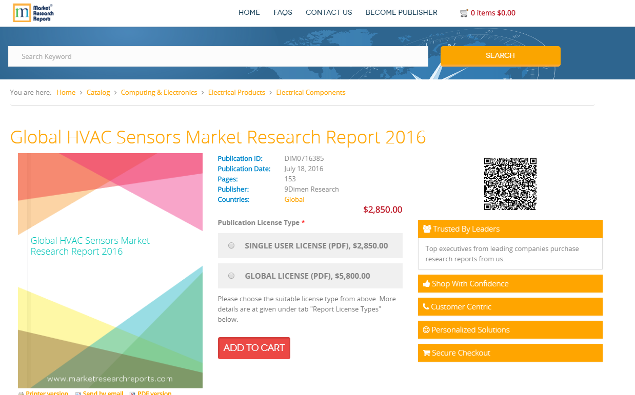 Global HVAC Sensors Market Research Report 2016