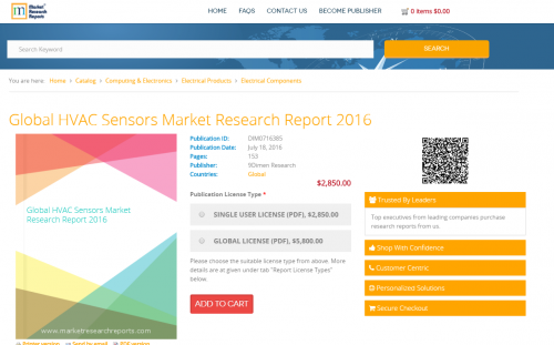 Global HVAC Sensors Market Research Report 2016'