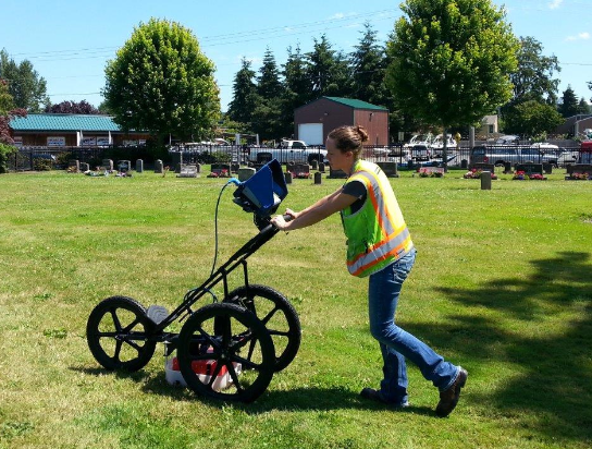 Penhall analyst, Mariah maps the Auburn Cemetery using GPR