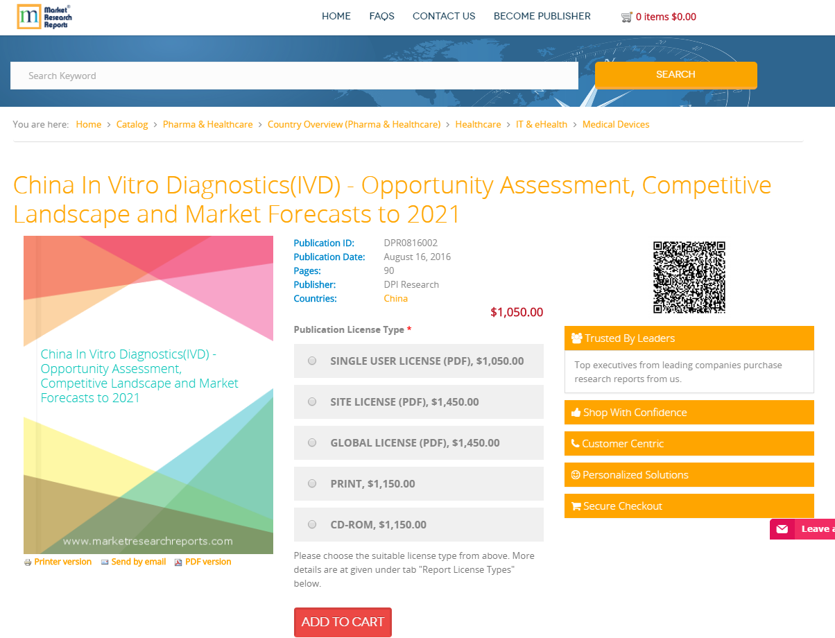 China In Vitro Diagnostics (IVD) - Opportunity Assessment'