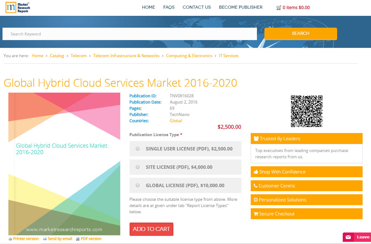 Global Hybrid Cloud Services Market 2016 - 2020