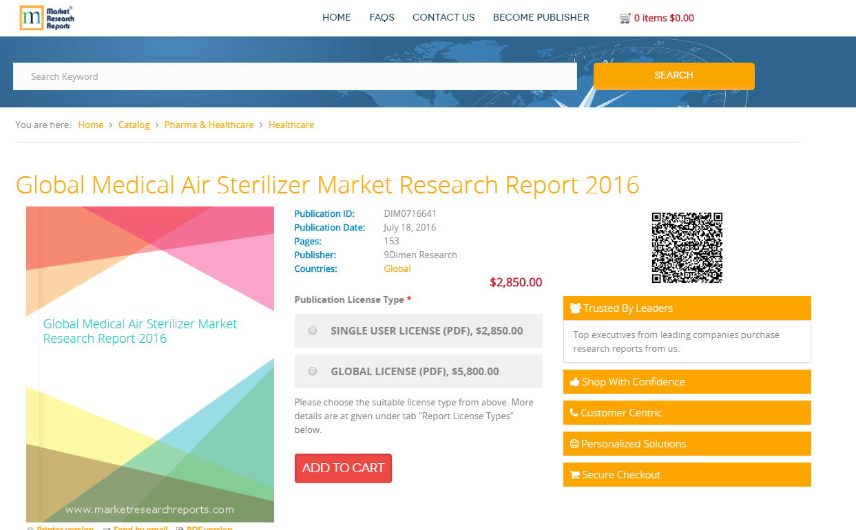 Global Medical Air Sterilizer Market Research Report 2016