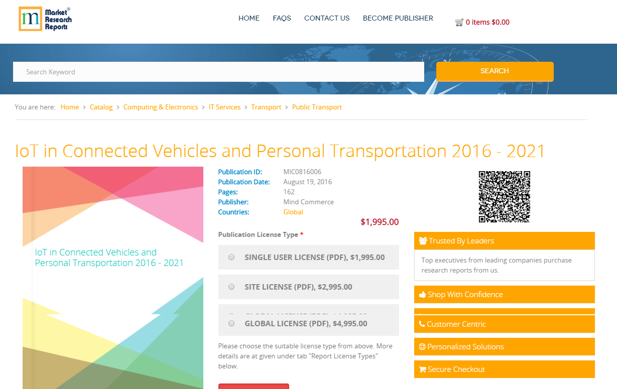 IoT in Connected Vehicles and Personal Transportation