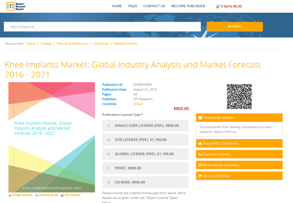 Knee Implants Market: Global Industry Analysis and Market