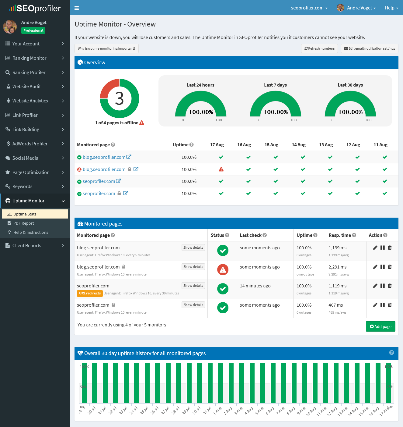 Uptime Monitor Overview