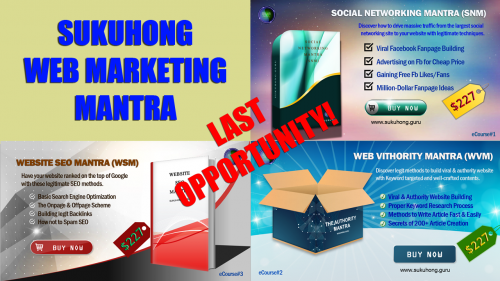 Sukuhong&#039;s Web Marketing Mantra'