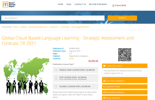 Global Cloud Based Language Learning - Strategic Assessment'