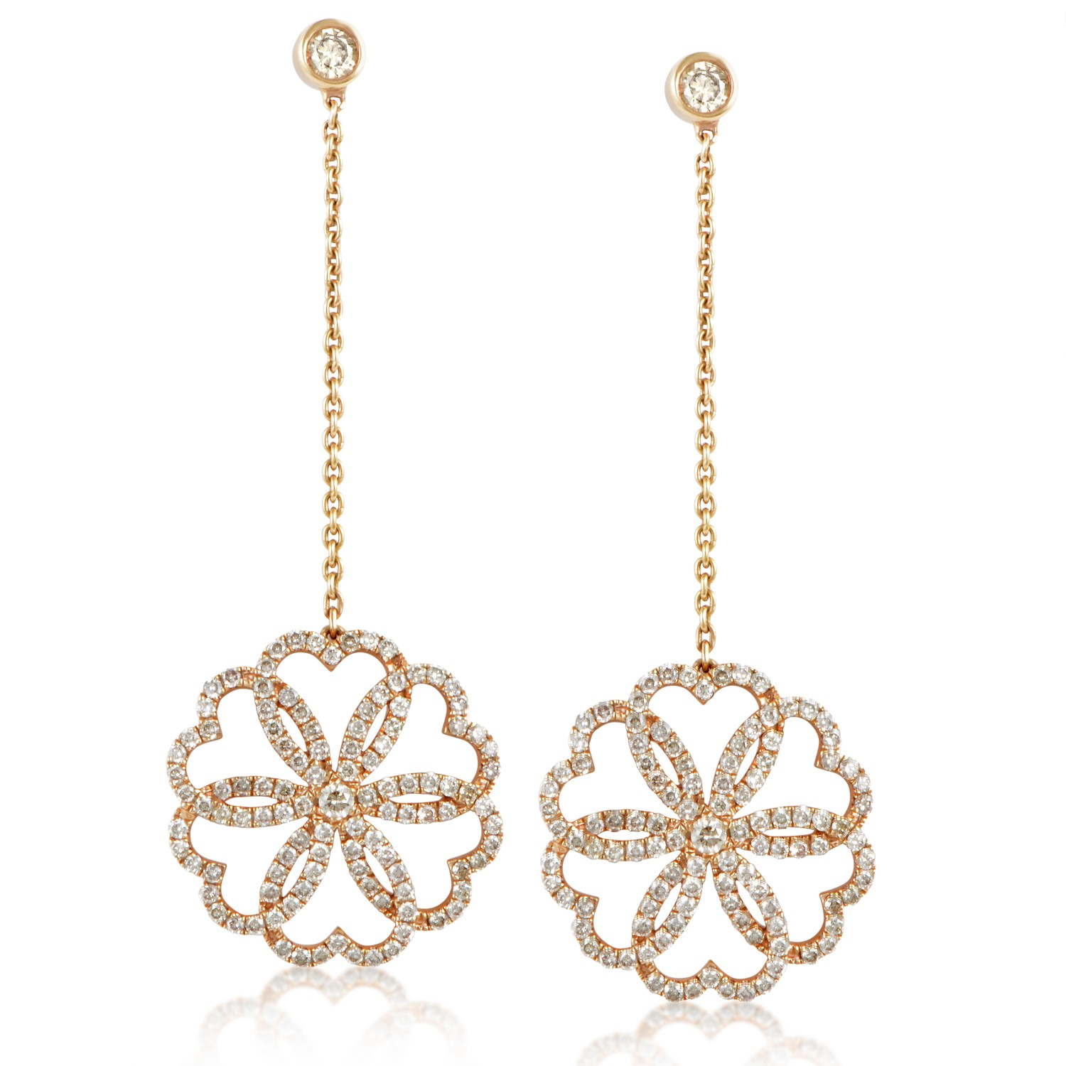 Poiray 18K Rose Gold Drop Diamond Earrings